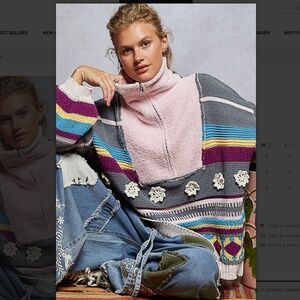 POL “ Laynee “ POL Chenille Sweater with Outseam Edge and Patch Detail 54